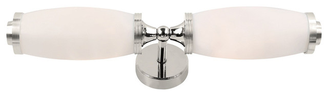 Eliot Twin Bathroom Wall Light, Polished Nickel