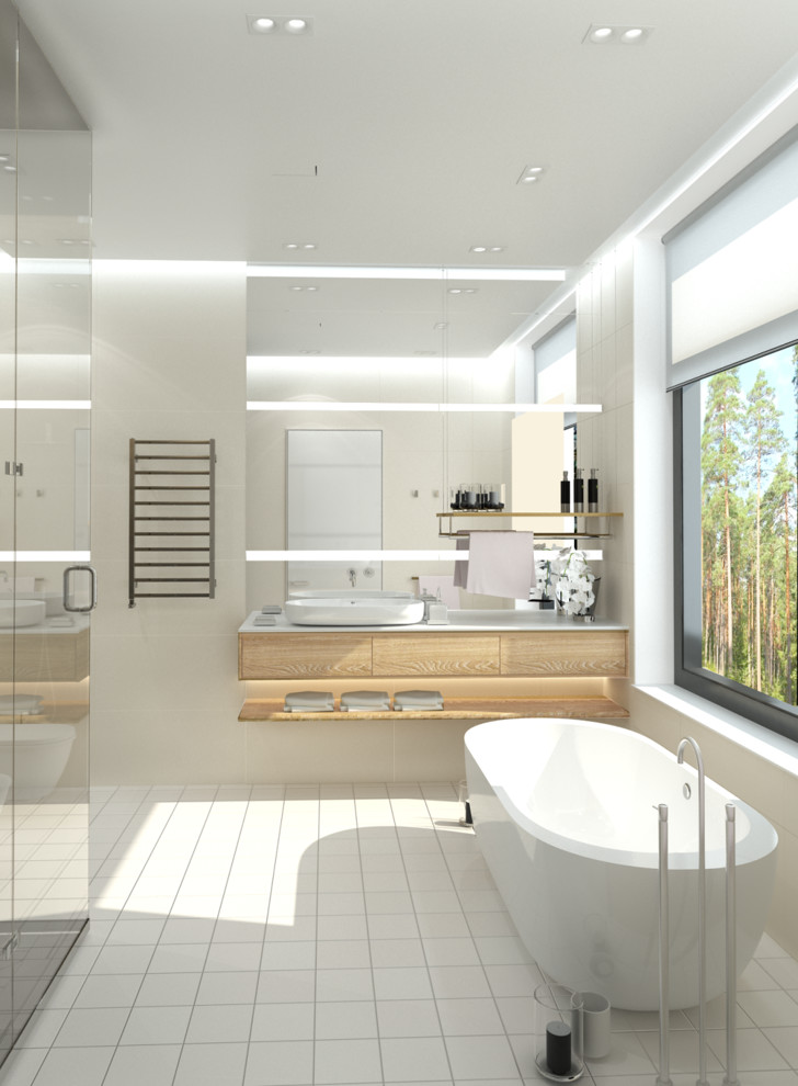 Интерьер двухэтажного загородного дома