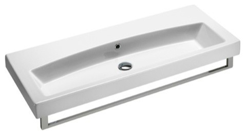 Stylish Rectangular Wall Mounted, Vessel, or Self Rimming Bathroom Sink by GSI