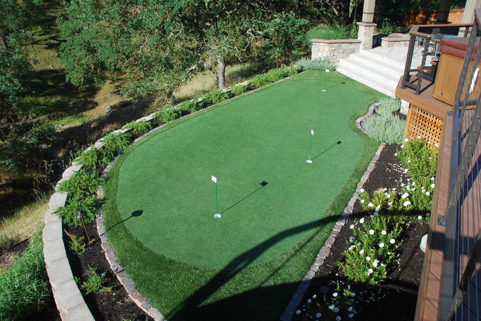 Design ideas for a large traditional backyard outdoor sport court in San Francisco.