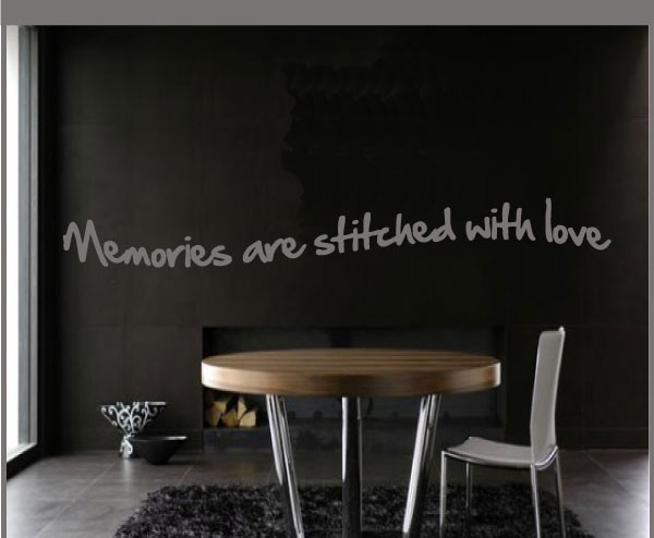 Memories Stitched Vinyl Wall Decal Antiquephotoquotes10, Metallic Silver, 72 in.
