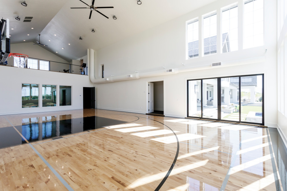 Home gym - transitional home gym idea in Boise