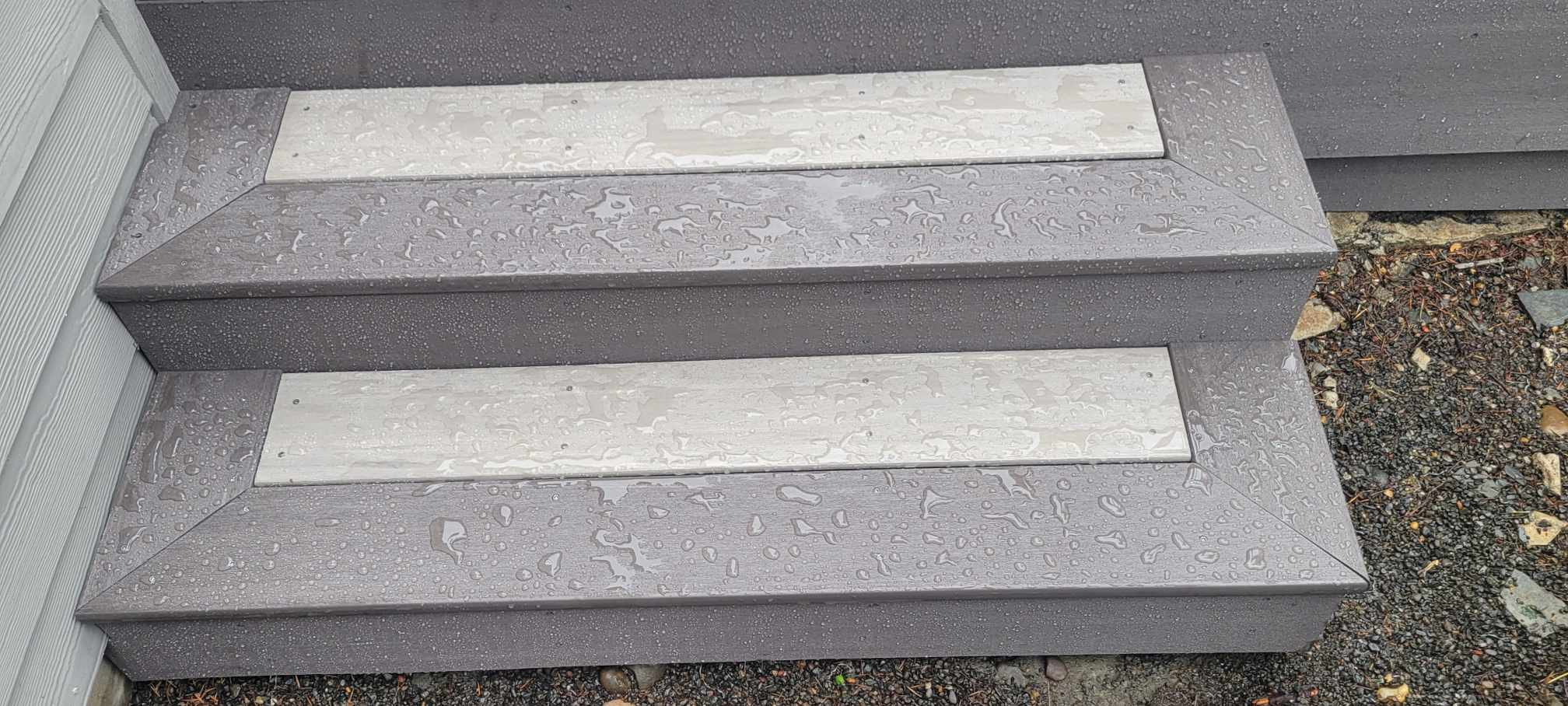 2 tone composite deck with black composite railing