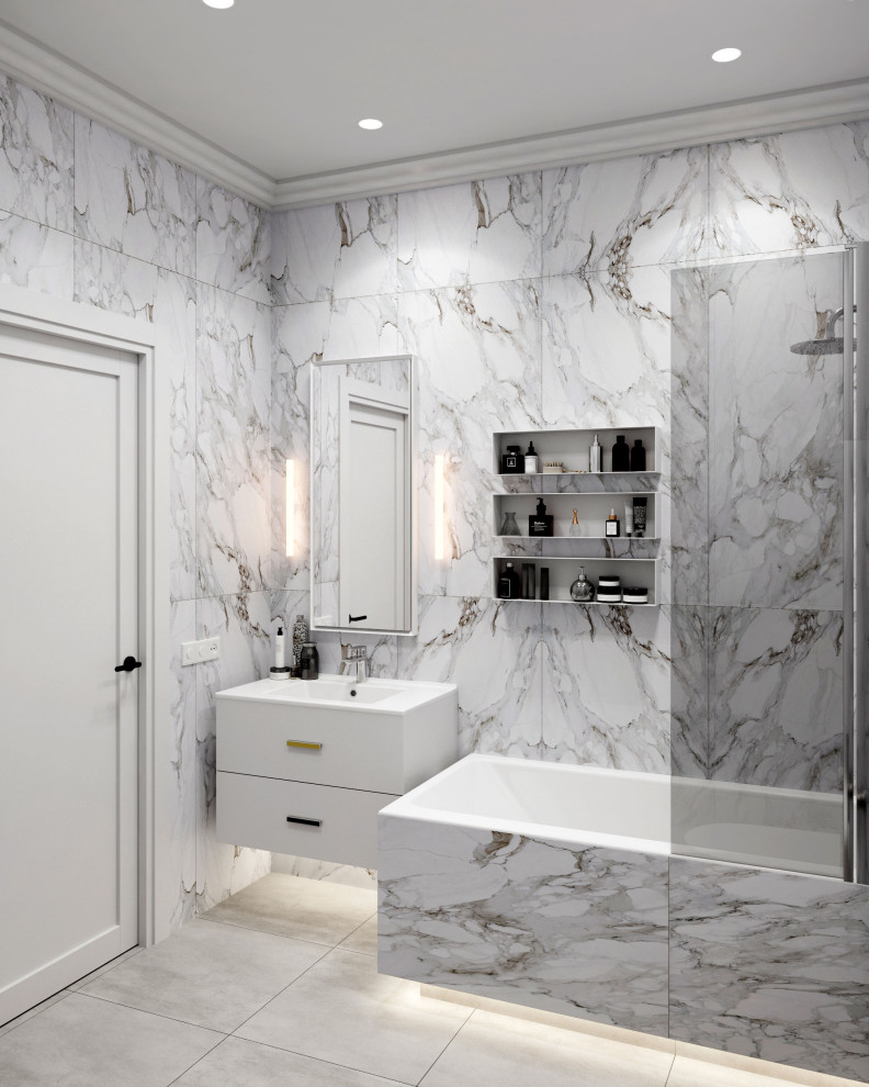 Лаконичная ванная в неоклассическом стиле