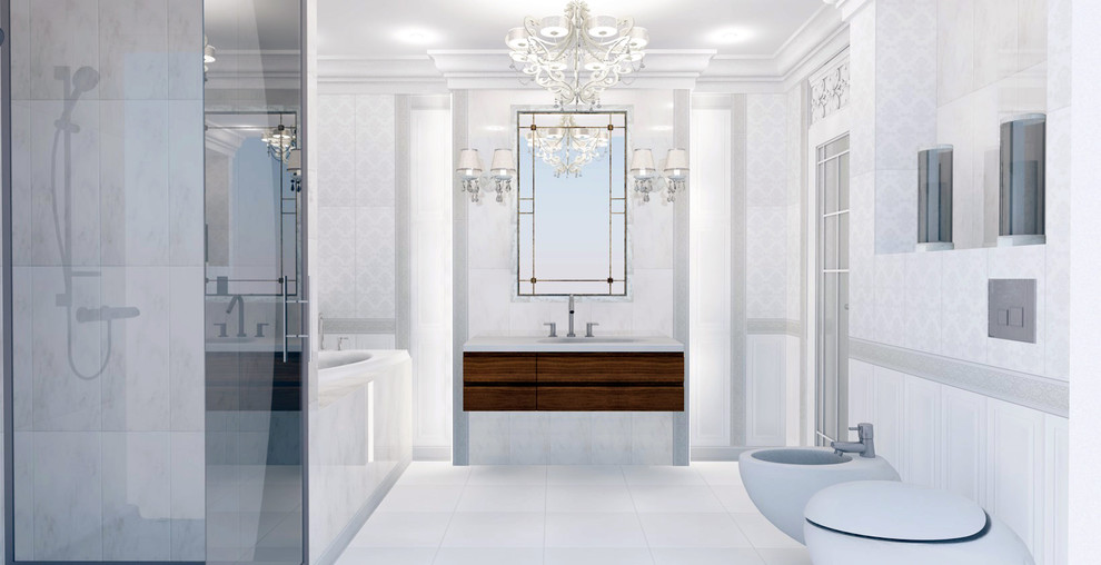 Ванная комната в квартире для молодой семьи