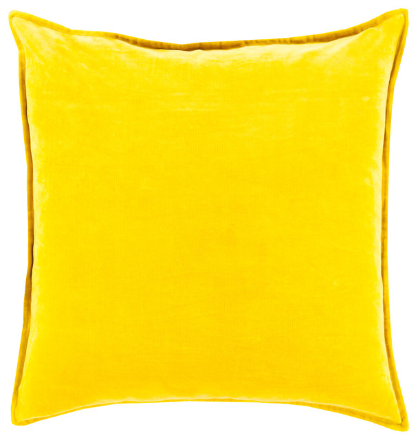 Cotton Velvet Pillow, Mustard, Cover Only, 18"