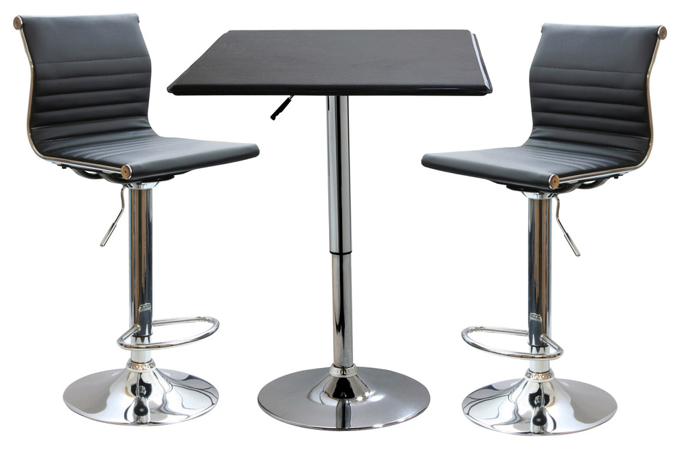 Modern Sophisticated 3Piece Bistro Set Contemporary Indoor Pub And Bistro Sets by Ami