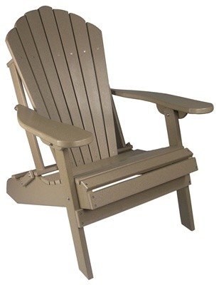 Classic Adirondack Folding Chair, Weatherwood