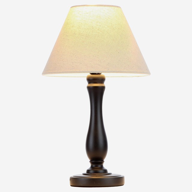Brightech Noah Wood Table Desk Reading Lamp