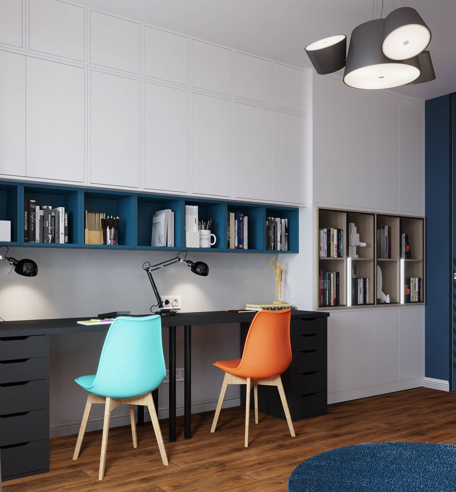 Интерьер в природной гамме для семьи с двумя детьми