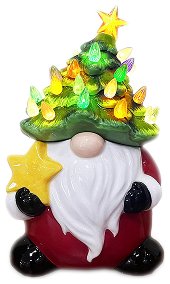 9" Gnome Cookie Jar LED Contemporary Holiday Accents And Figurines