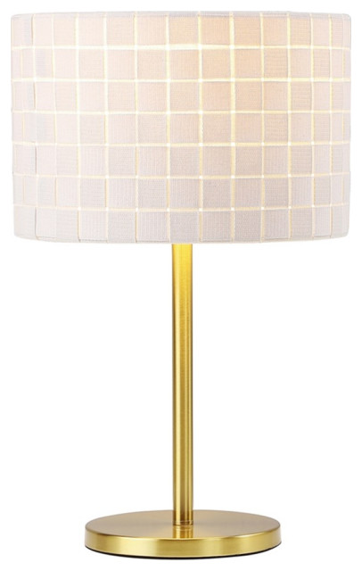 Coaster Ramiro Metal Buffet Table Lamp with Drum Shade in Gold and Beige