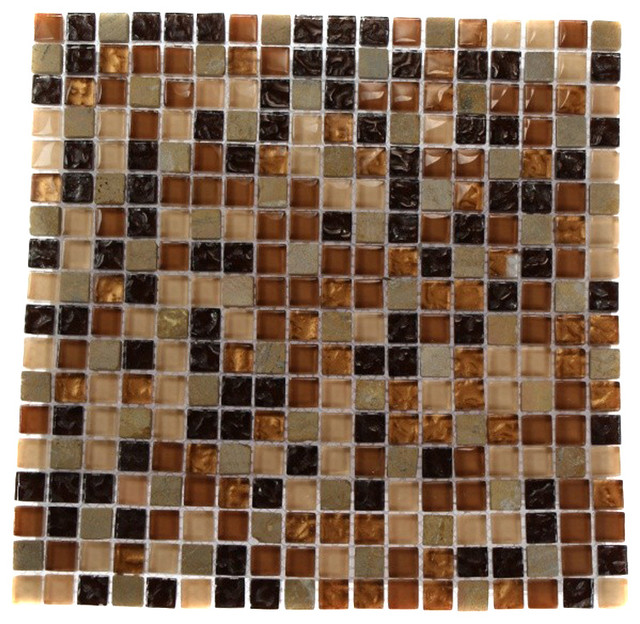 12 X12 Golden Road Squares Marble Gl Mosaic Tile Reviews Houzz 12 X12 Golden Road Squares Marble Gl Mosaic Tile Single Sheet Contemporary