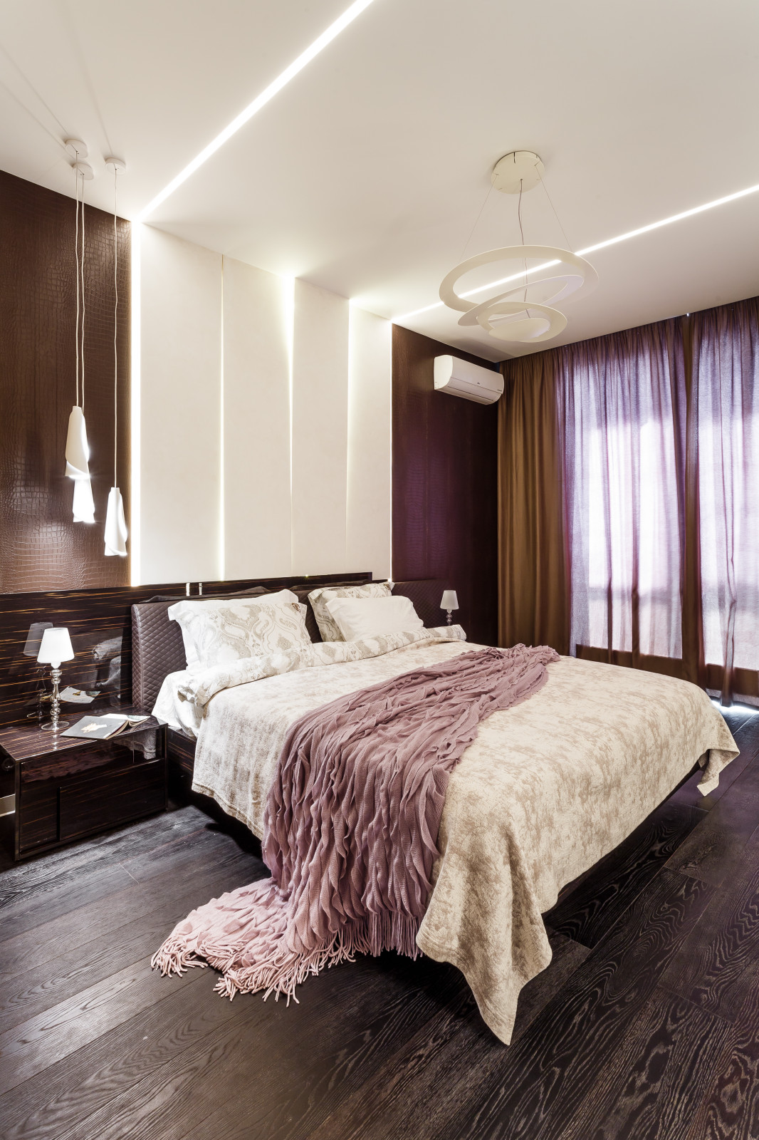 Фото спальни реализованного проекта квартиры ЖК "Адмирал".