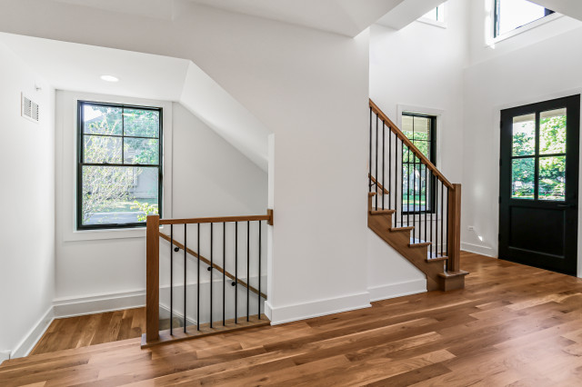 End Unit - Transitional Modern Luxury Rowhome Heritage Place Naperville, IL transitional-staircase
