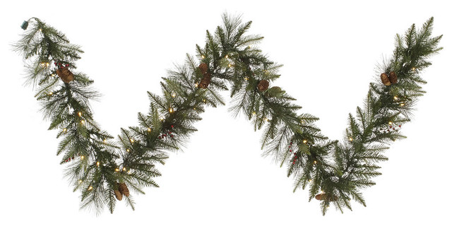 9' Vallejo Mix Berry Garland, Clear Lights