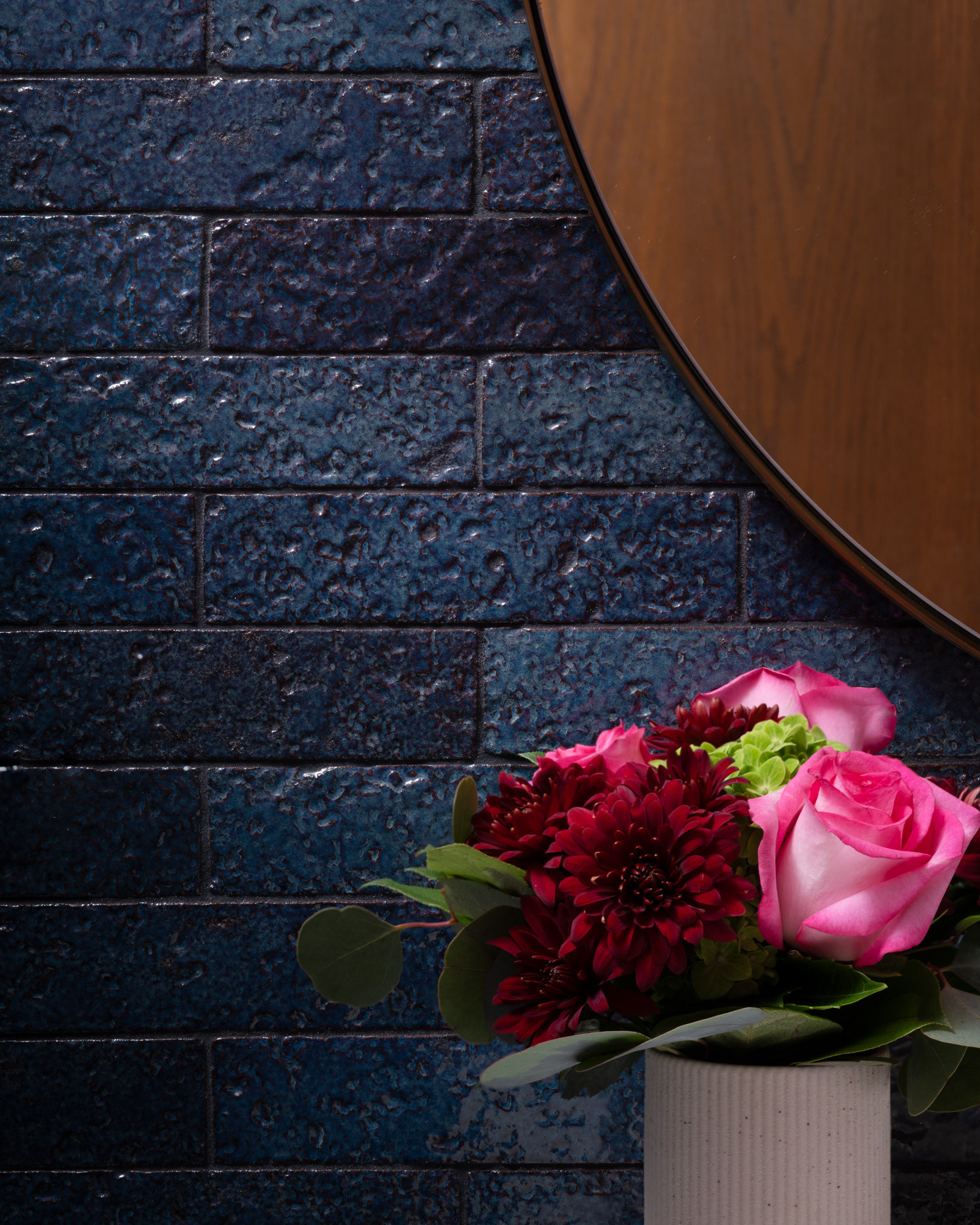 Tiger Mountain Powder Room Glazed Clay Tile Detail