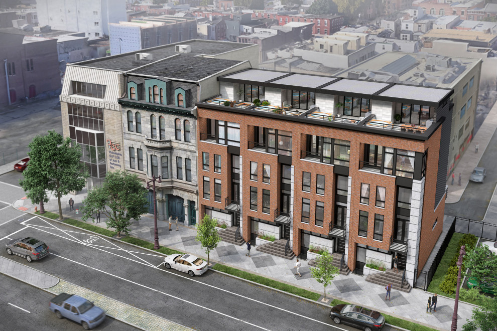 South Broad Townhomes Exterior Philadelphia by Gnome Architects