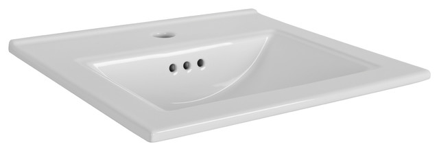 Brockton Ceramic Rectangle Bathroom, Cayman White Ceramic Rectangular Drop In Bathroom Sink