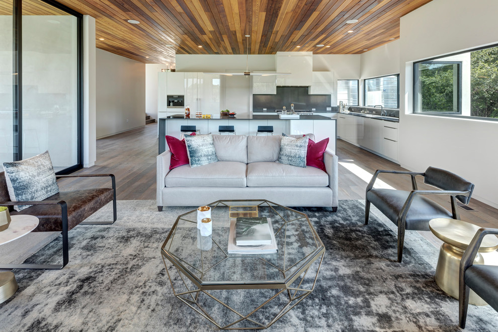 Austin, Texas Modern Home-Alaska White Oak - Modern - Living Room ...