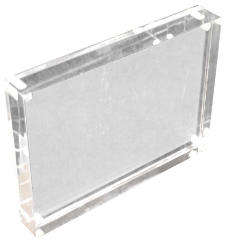 Clear Block Frame, 5x7 Contemporary Picture Frames by R16 HOME