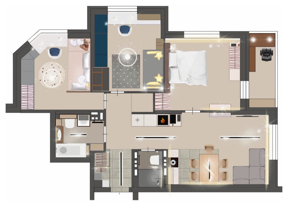 3ком квартира в ЖК Академический