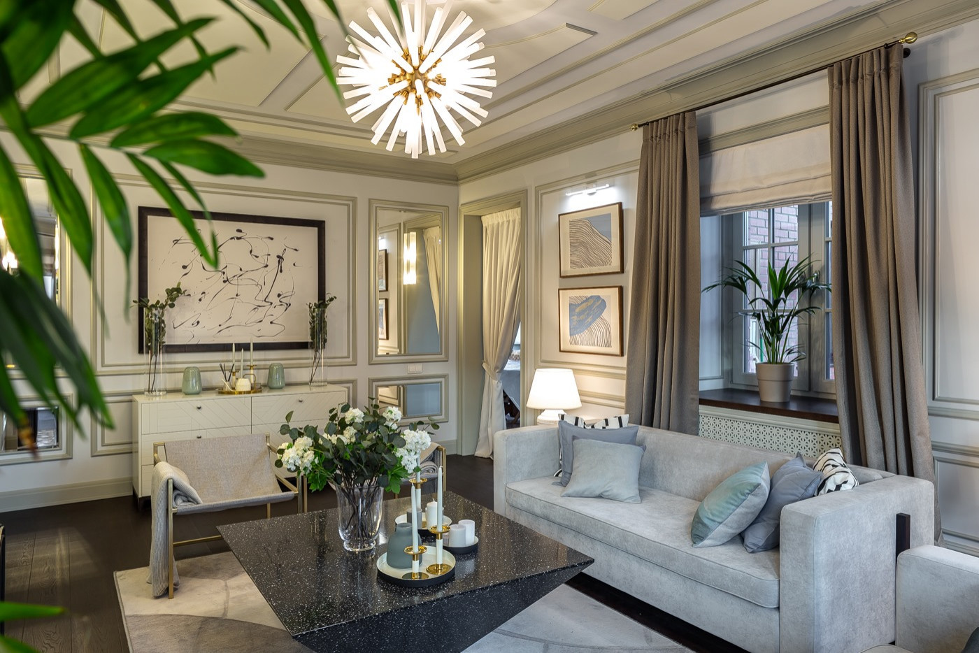 Гостиная с стиле американской классике