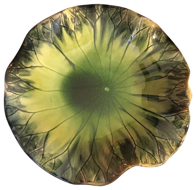 Green Lily Pad Wall Plate 18" Contemporary Wall Accents