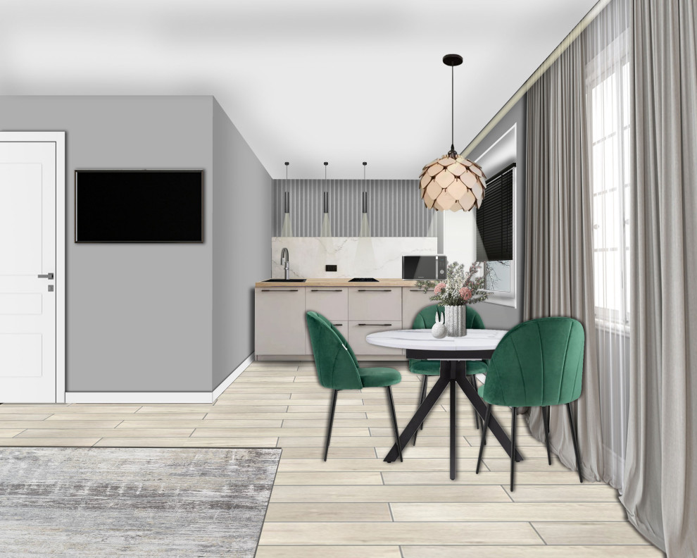 Эскизный проект квартиры-студии для сдачи в Ростове-на-Дону.