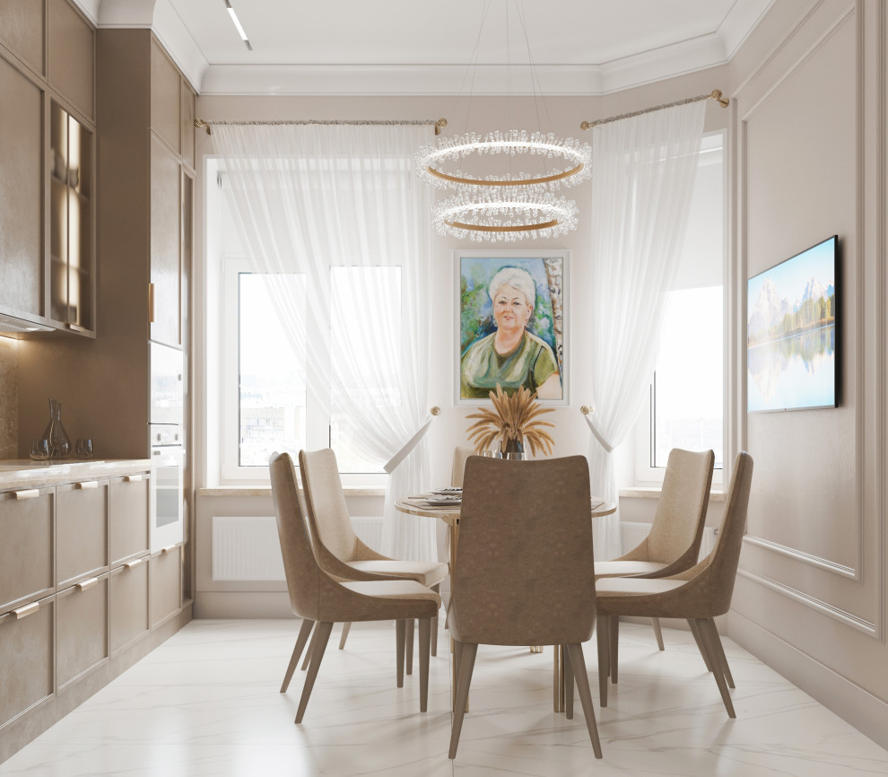 "Тёплое какао", квартира в ЖК "Дворянский", 98 м2