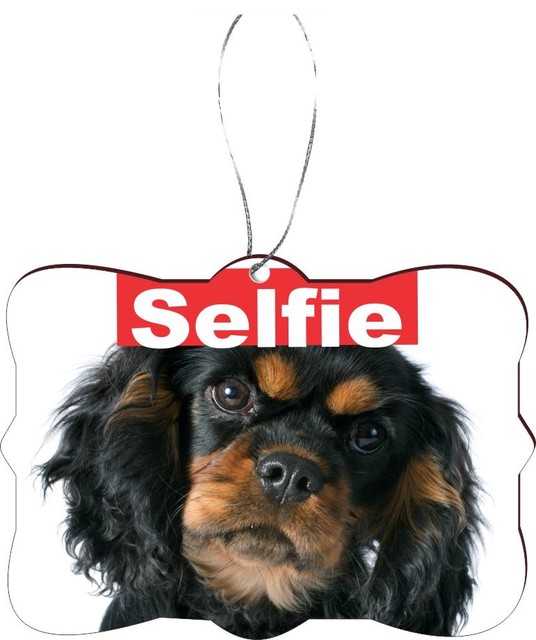 Selfie Cavalier King Charles Dog Rectangle Design Christmas Tree Selfie Cavalier King Charles Dog Rectangle Design Christmas Tree Ornament