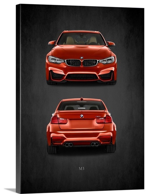 Red BMW M3 Mini Poster 24/" x 16/"