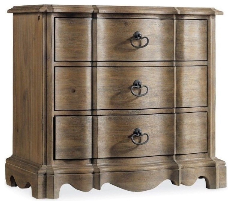 Beaumont Lane 3 Drawer Nightstand In Light Wood Farmhouse Nightstands And Bedside Tables By Homesquare