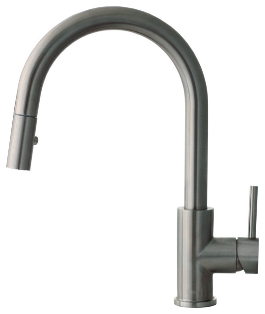 Modern Single Handle  Pull down Sprayer  Kitchen Faucet in Gunmetal