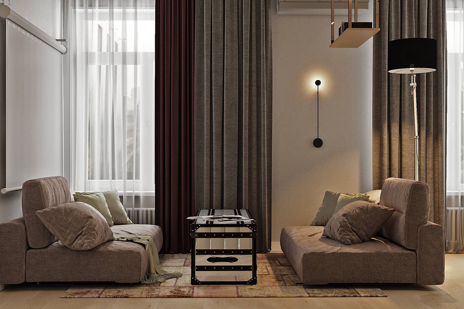 Эклектичная гостиная в Москве