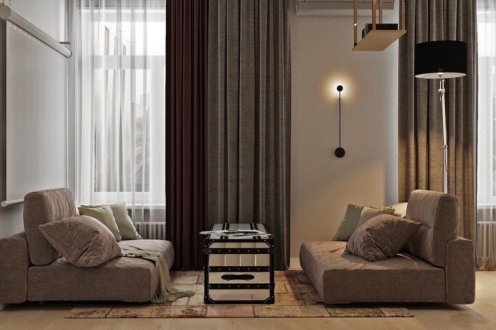 Эклектичная гостиная в Москве