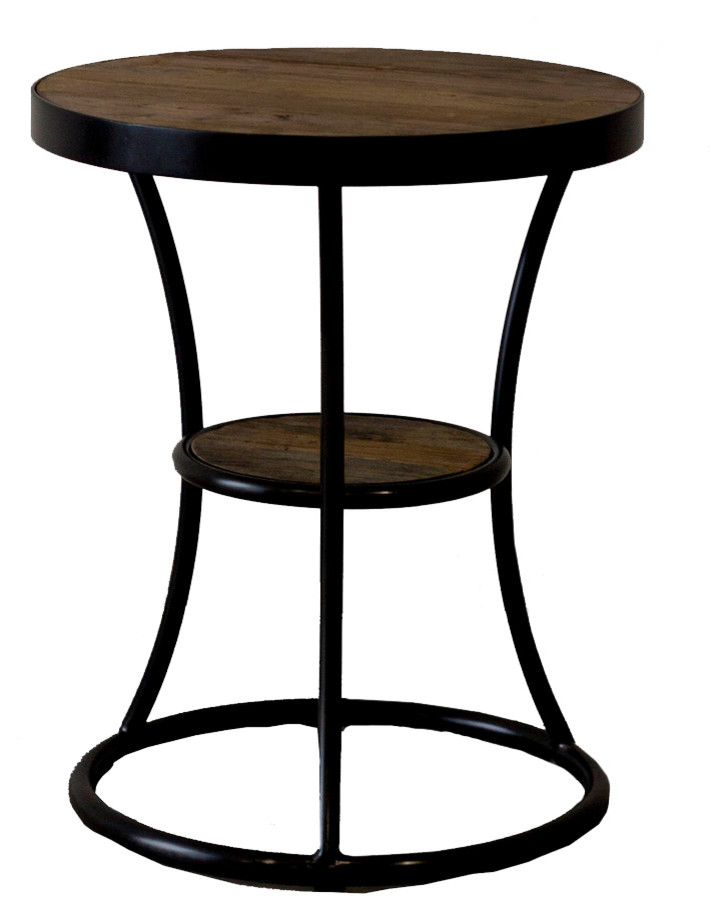 Milan Reclaimed Wood Round End Table