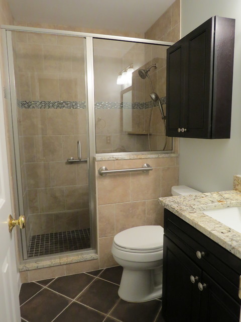 Powder room and hall bath remodel transitional-bathroom