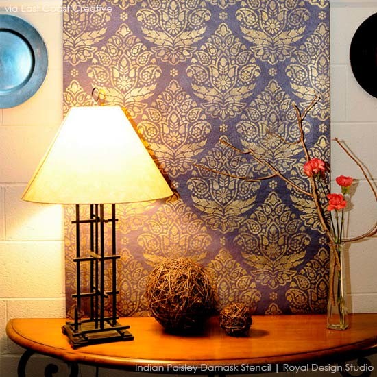 Indian & Paisley Wall Stencil Projects - Asian - San Diego - by Royal ...
