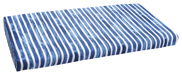 Noble Grey Nelson Commodore Blue Outdoor/Indoor Bench Cushion 47.5 x 18 x 2