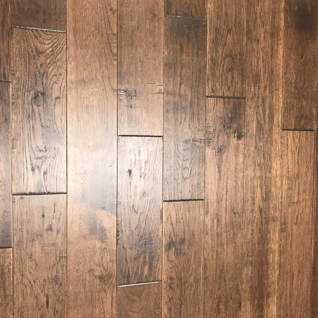 Hickory Hand Scraped Prefinished Engineered Wood Flooring, Forest, 1