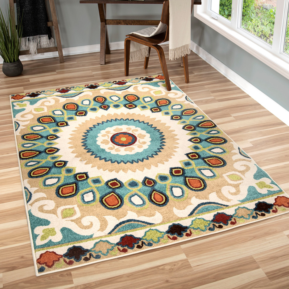 Orian Veranda Indoor/Outdoor IndoChina Area Rug Contemporary