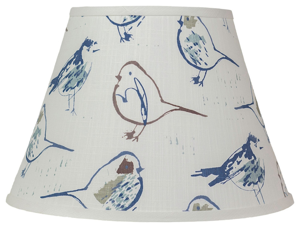 Bird Toile Shade, 18", Empire With Spider Fitter