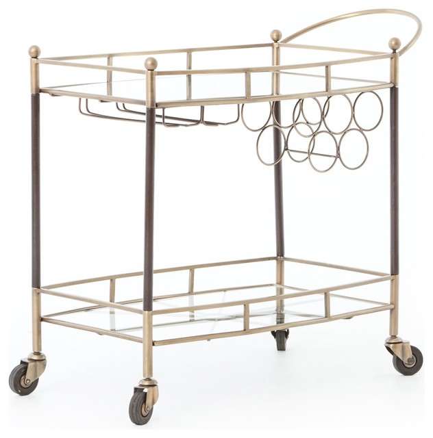 Tessa Bar Cart-Antique Brass