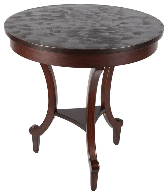 Round Textured Paxton Wood side Table, 24" Round Top