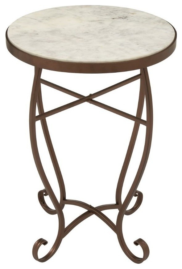Traditional Black Metal Accent Table 45692, 16" x 16" x 23