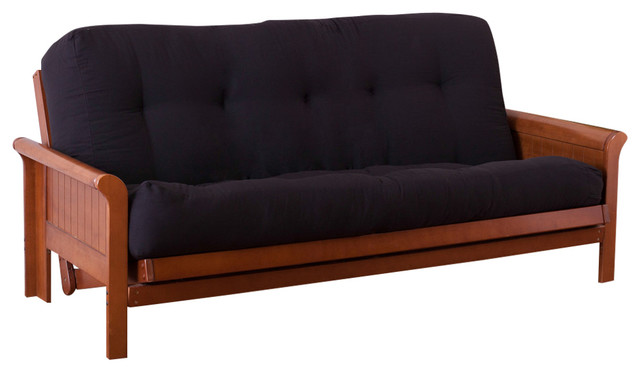 Blazing Needles Renewal 9 Twill Queen Futon Mattress - Bergen Wood Arm Futon With 6 Coil Mattress Blazing Needles Renewal 9 Twill Queen Futon Mattress - Bergen Wood Arm Futon With 6 Coil Mattress