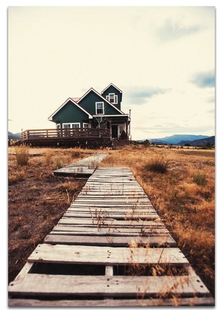 Western Wall Art The Walkway Farm Landscape Decor On Metal Or Plexiglass Farmhouse Metal Wall Art By Modern Crowd Houzz