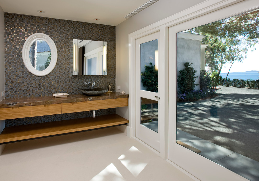 Design ideas for a contemporary bathroom in Santa Barbara.