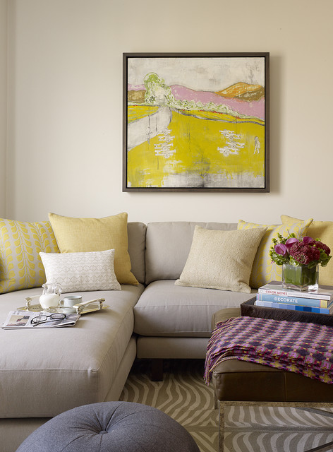 Transitional Living Room nyklassisk-vardagsrum